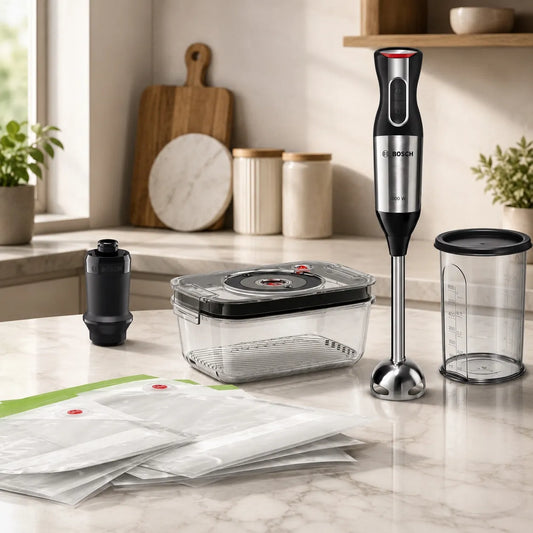 Rankinis trintuvas BOSCH ErgoMixx MS6CM61V2, 1000 W, „Turbo“, su vakuuminio pakavimo priedais