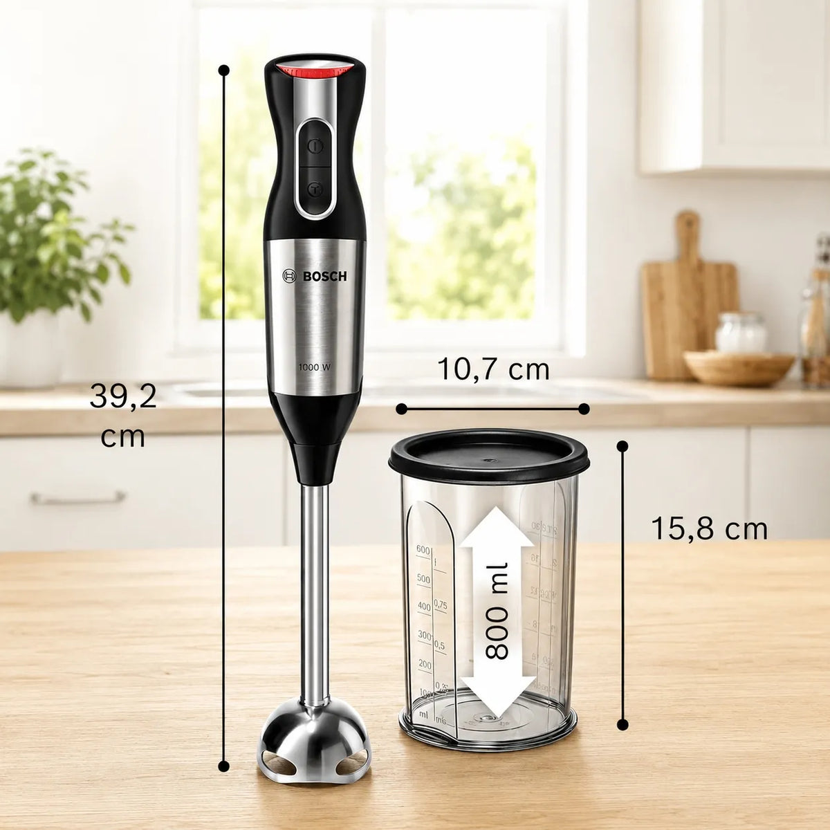 Rankinis trintuvas BOSCH ErgoMixx MS6CM61V2, 1000 W, „Turbo“, su vakuuminio pakavimo priedais