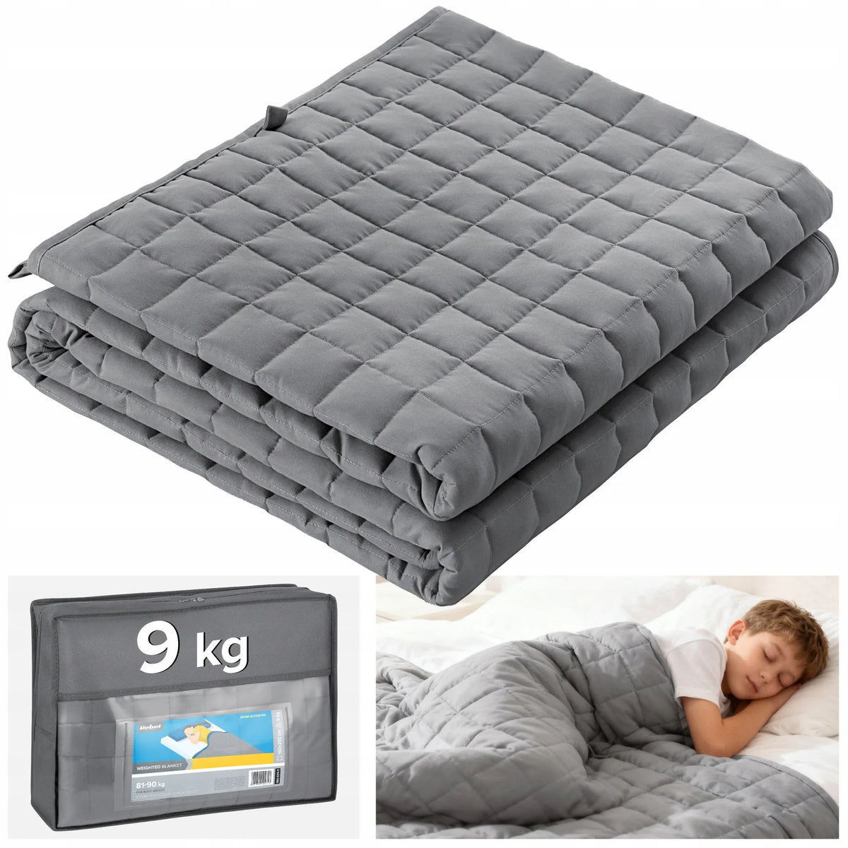 REBEL Active apsunkinta antklodė vaikams ir suaugusiesiems, 9 kg, 150 × 200 cm