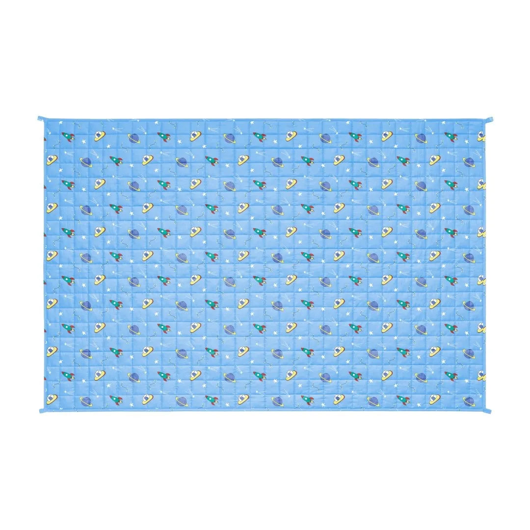 REBEL PREMIUM medvilninė pasunkinta antklodė vaikams, 100 × 150 cm, 4 kg, kosmoso raštas