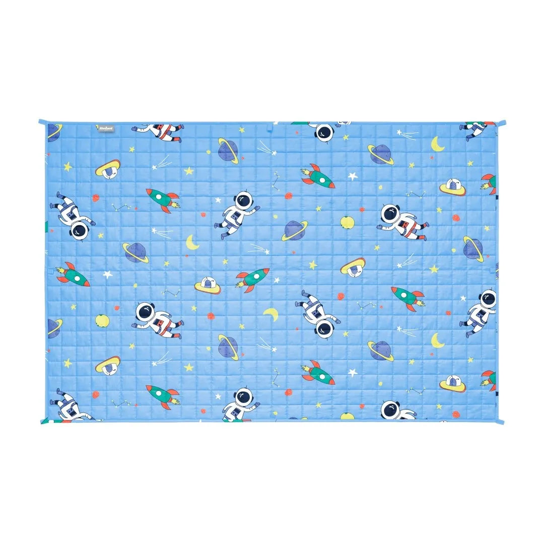 REBEL PREMIUM medvilninė pasunkinta antklodė vaikams, 100 × 150 cm, 4 kg, kosmoso raštas