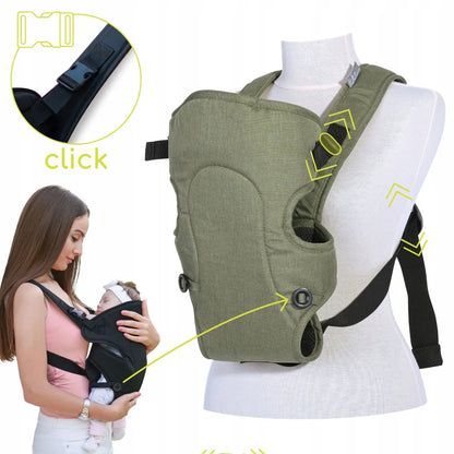 Reguliuojama ergonominė kūdikio nešioklė „Lorelli Between“, žalia