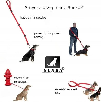 Reguliuojamas 3 m persegamas pavadėlis dideliam šuniui iš storos juostos Sunka Ultra