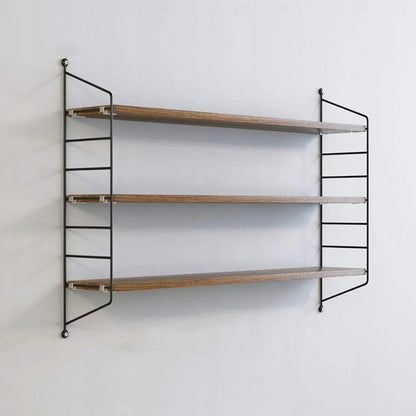 Reguliuojamo aukščio 3 lygių pakabinama sieninė lofto stiliaus lentyna, 52 × 13 × 60 cm