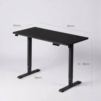 Reguliuojamo aukščio elektrinis kompiuterio stalas BOSTE, 73–118 cm, juodas