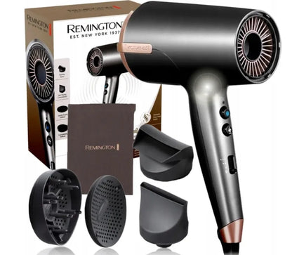 Remington plaukų džiovintuvas D6077 su jonizacija, difuzoriumi, koncentratoriumi ir reguliavimu