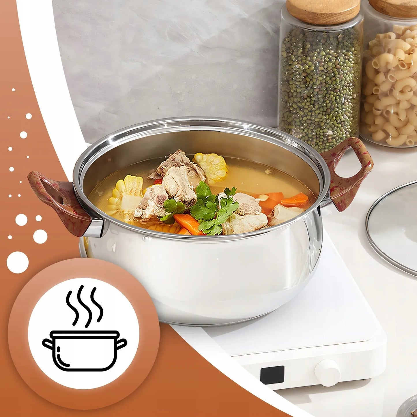 RETOO 11 dalių virtuvės puodų rinkinys su virduliu ir keptuve