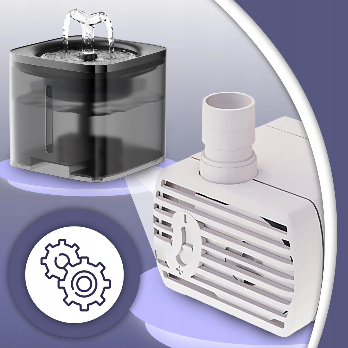 RETOO automatinė vandens gertuvė-fontanė katėms ir šunims su filtru, 2 l