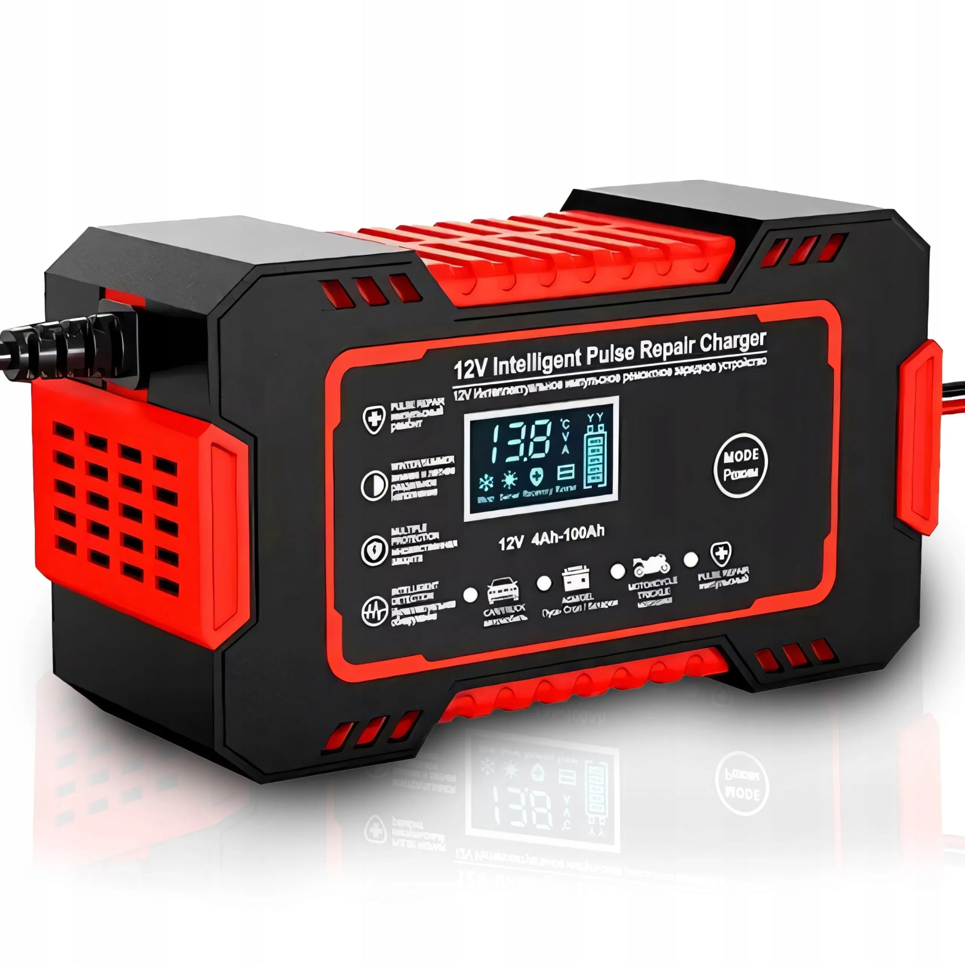 RETOO Automatinis automobilinis akumuliatorių įkroviklis su remonto funkcija 12V LCD