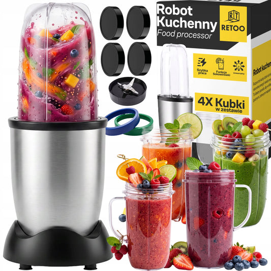 RETOO E606 daugiafunkcis 600 W kokteilinis trintuvas su 2 × 470 ml gertuvėmis