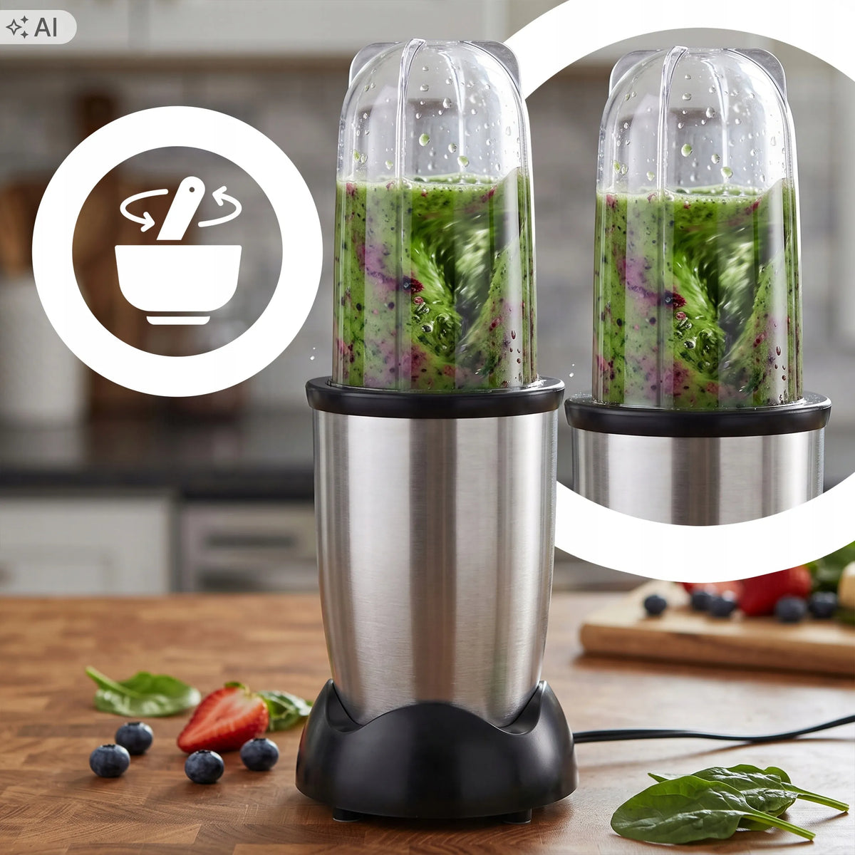 RETOO E606 daugiafunkcis 600 W kokteilinis trintuvas su 2 × 470 ml gertuvėmis