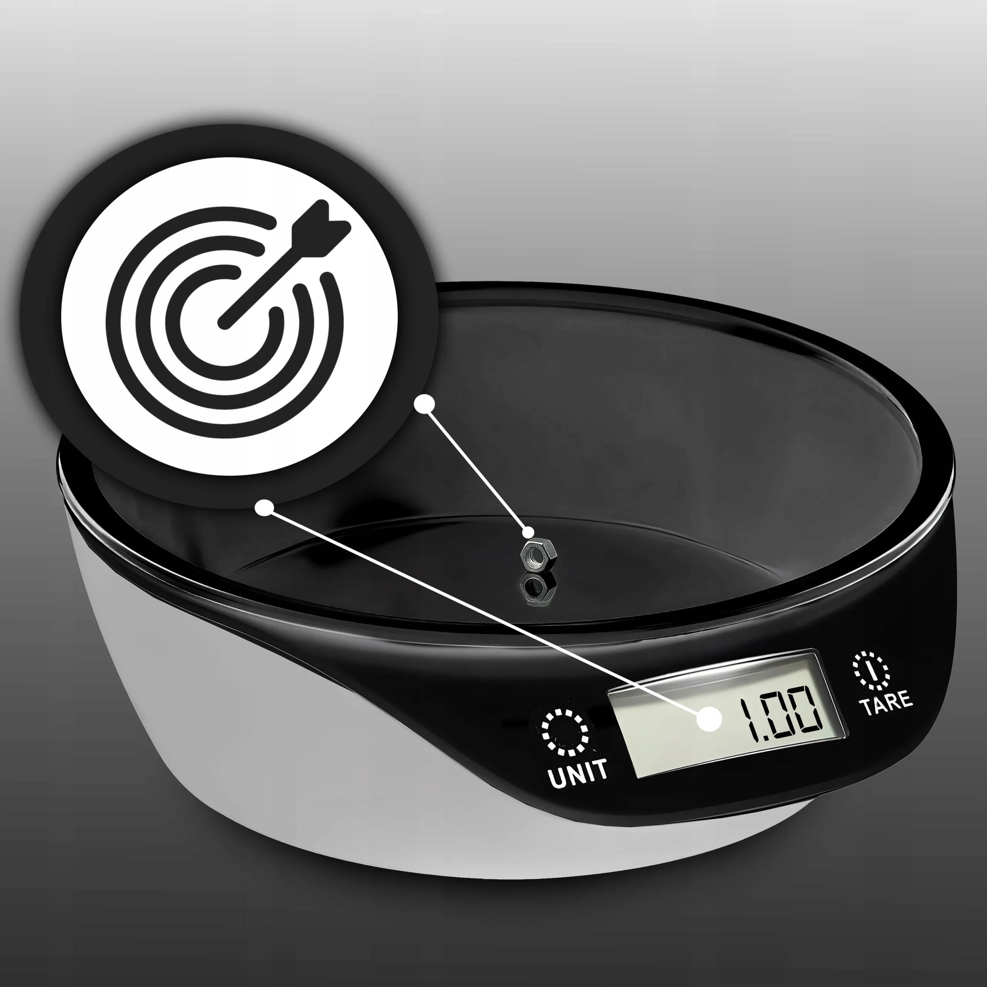 RETOO elektroninės virtuvinės svarstyklės su dubeniu, precizinės 5 kg, juodos ir baltos
