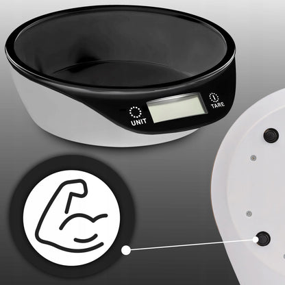 RETOO elektroninės virtuvinės svarstyklės su dubeniu, precizinės 5 kg, juodos ir baltos