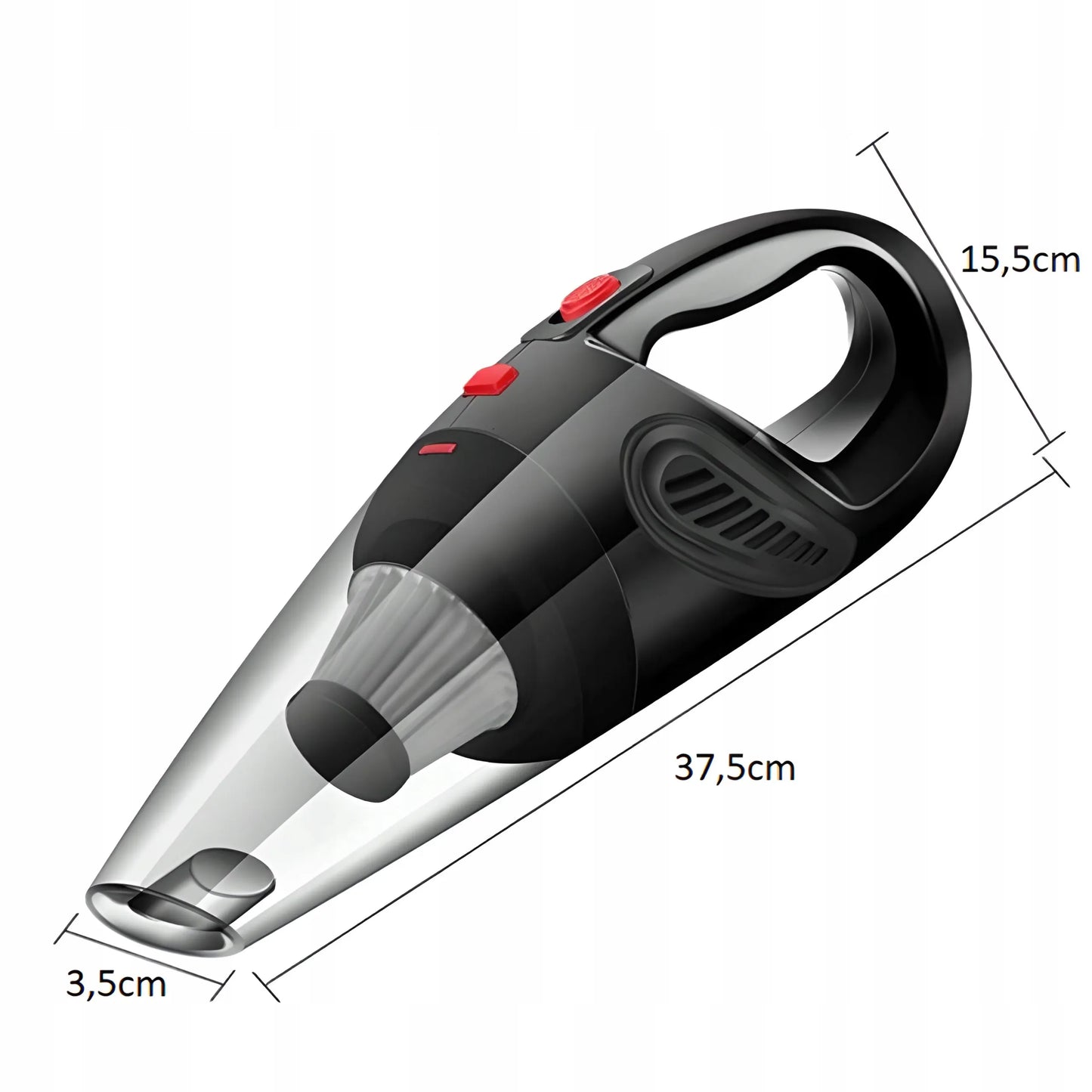 RETOO galingas rankinis automobilinis dulkių siurblys 12V 120W 4200Pa su priedais
