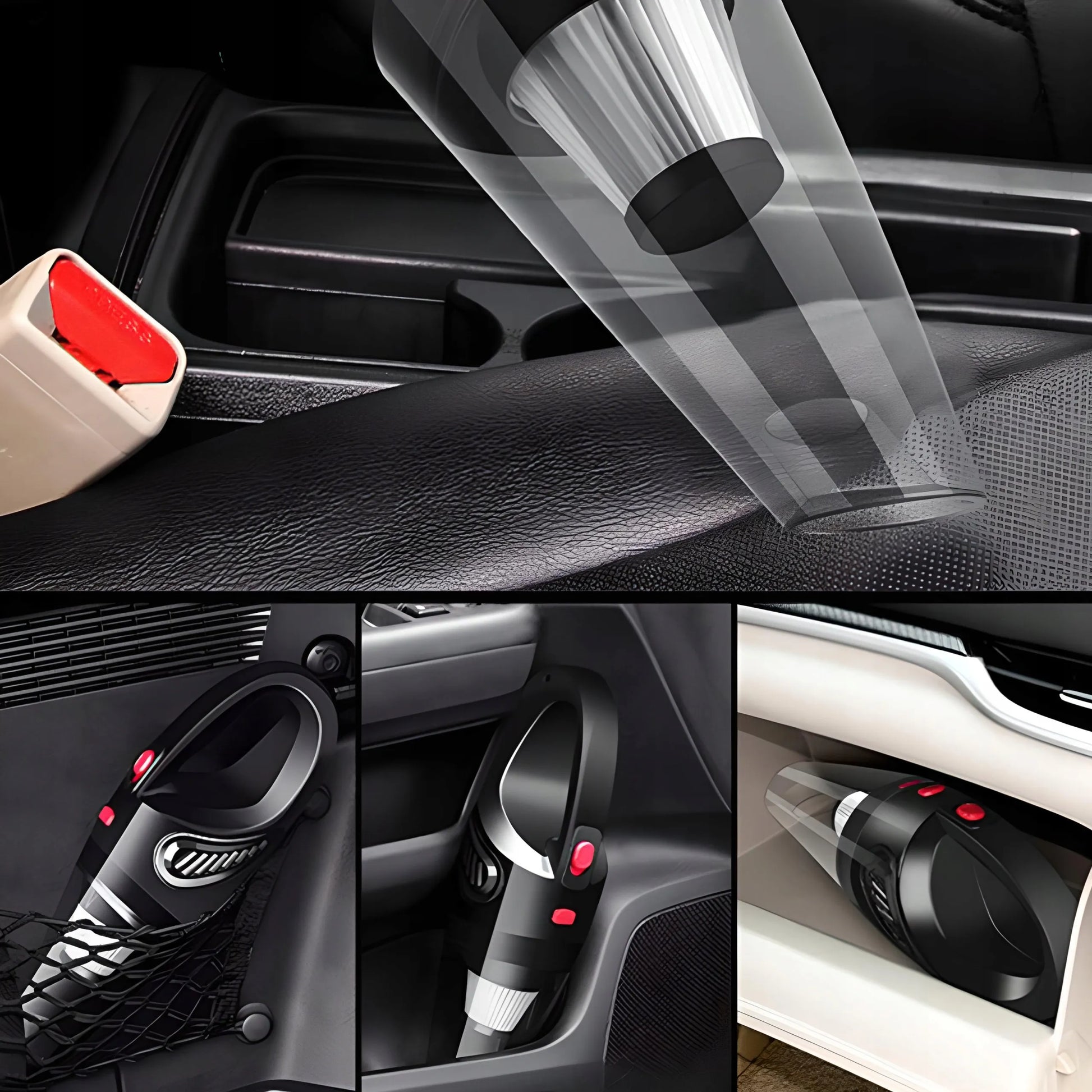 RETOO galingas rankinis automobilinis dulkių siurblys 12V 120W 4200Pa su priedais