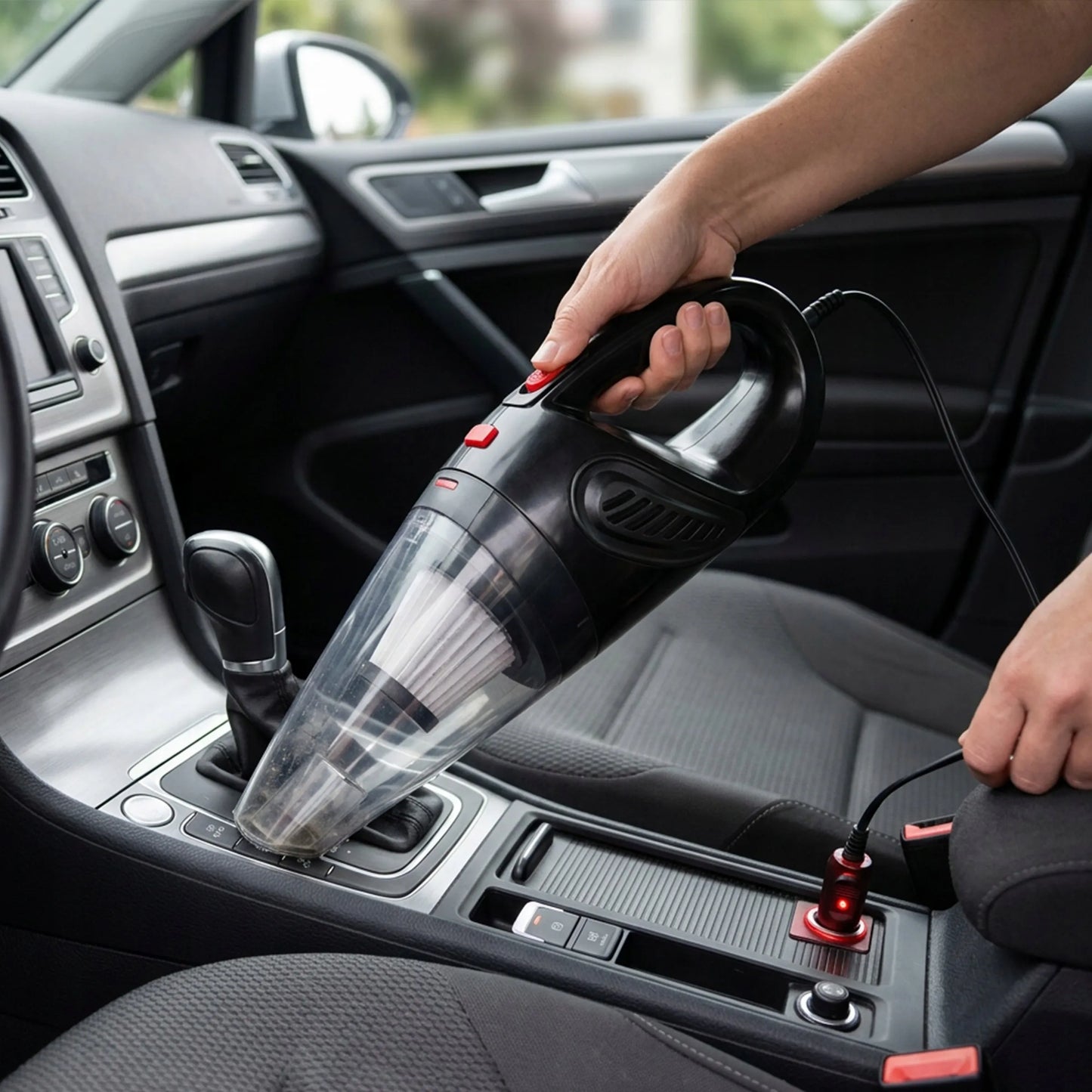 RETOO galingas rankinis automobilinis dulkių siurblys 12V 120W 4200Pa su priedais