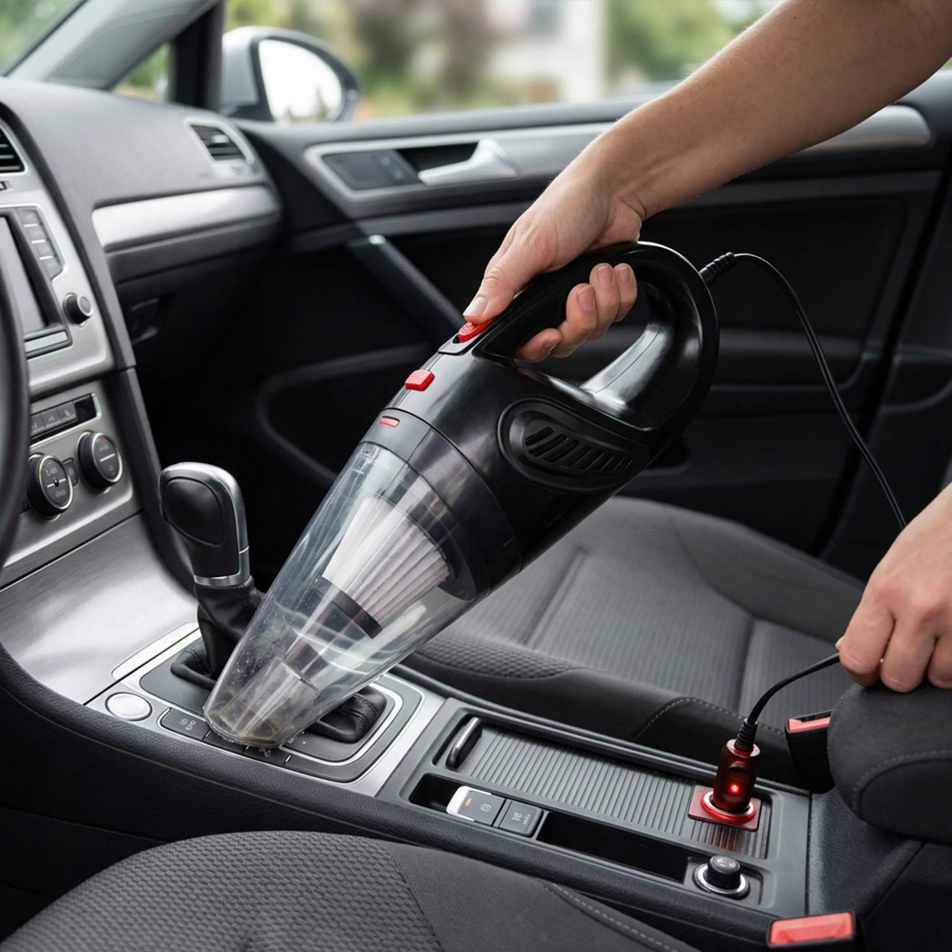 RETOO galingas rankinis automobilinis dulkių siurblys 12V 120W 4200Pa su priedais