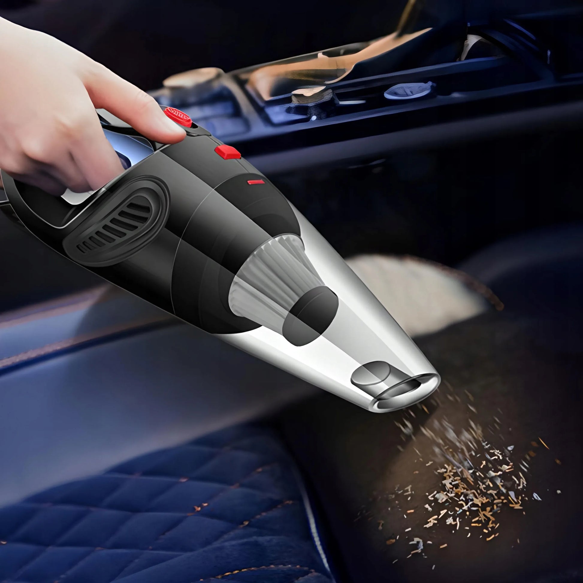 RETOO galingas rankinis automobilinis dulkių siurblys 12V 120W 4200Pa su priedais