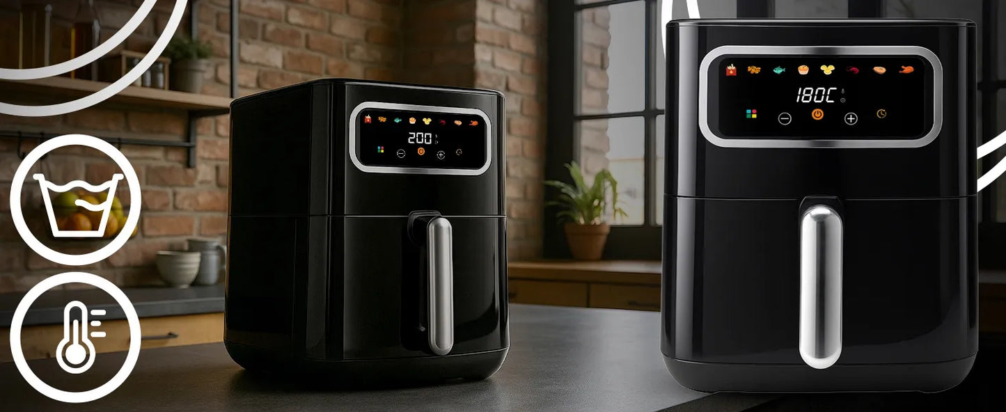 RETOO gruzdintuvė be aliejaus „Air Fryer“, 1450 W, 5,5 l dubuo, 8 programos