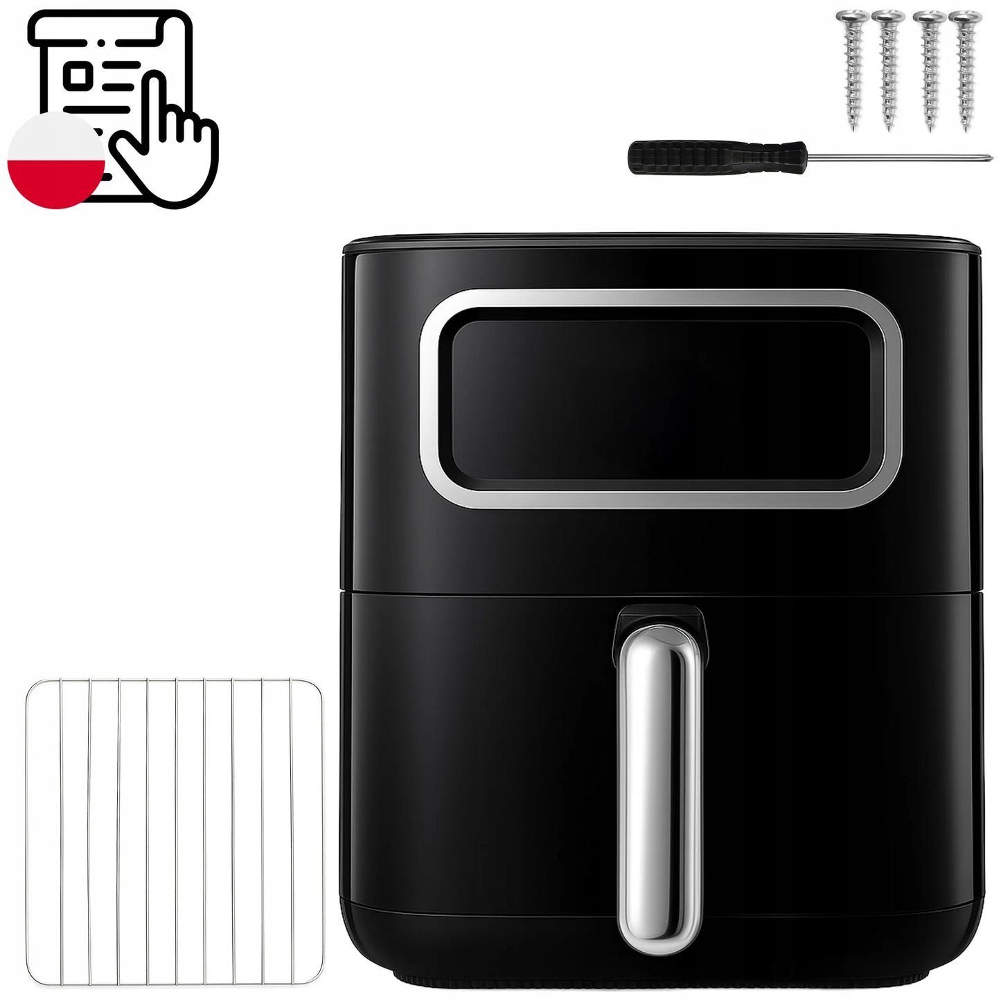 RETOO gruzdintuvė be aliejaus „Air Fryer“, 1450 W, 5,5 l dubuo, 8 programos