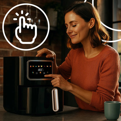 RETOO gruzdintuvė be aliejaus „Air Fryer“, 1450 W, 5,5 l dubuo, 8 programos