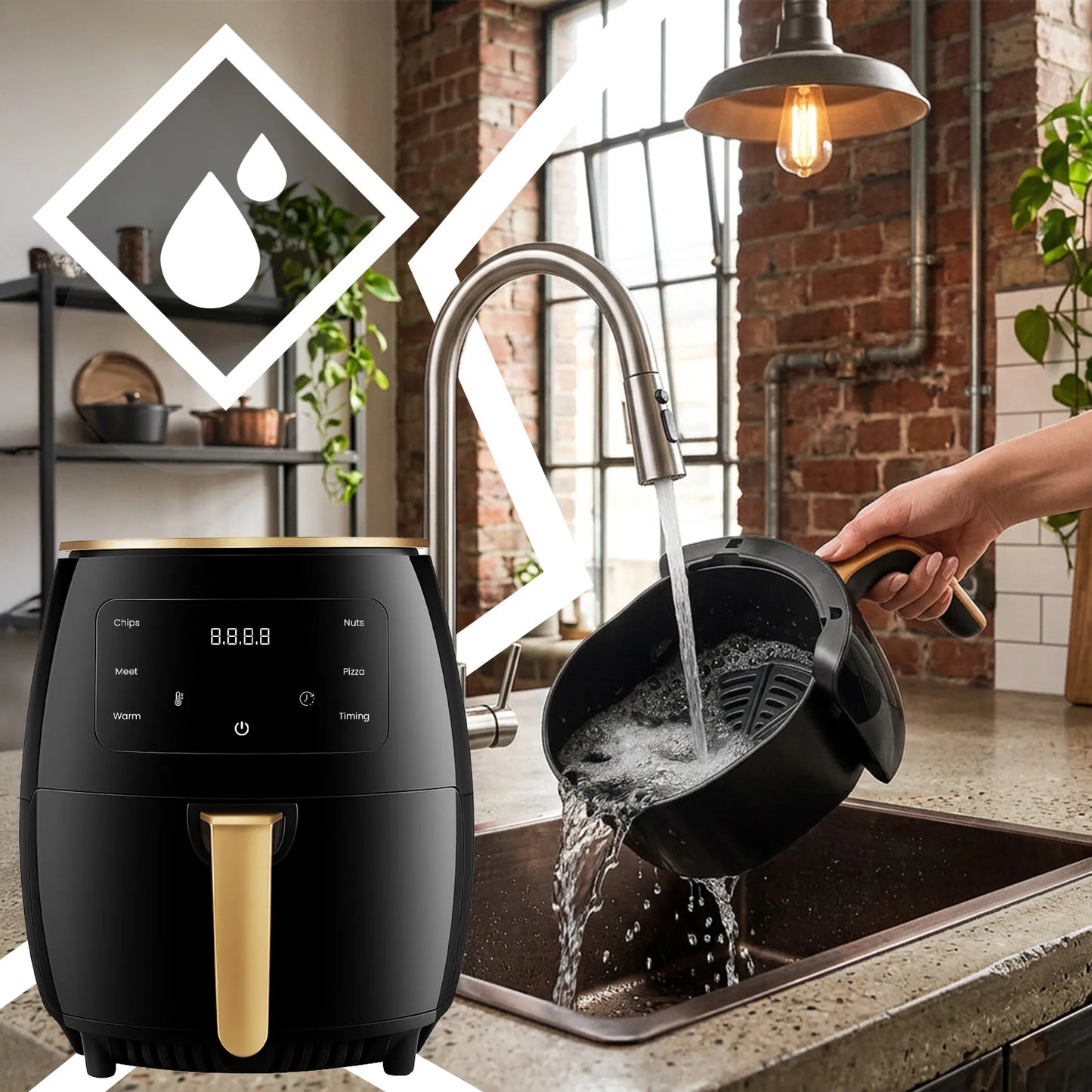 RETOO oro gruzdintuvė 2400W galinga Air Fryer 6L orkaitė