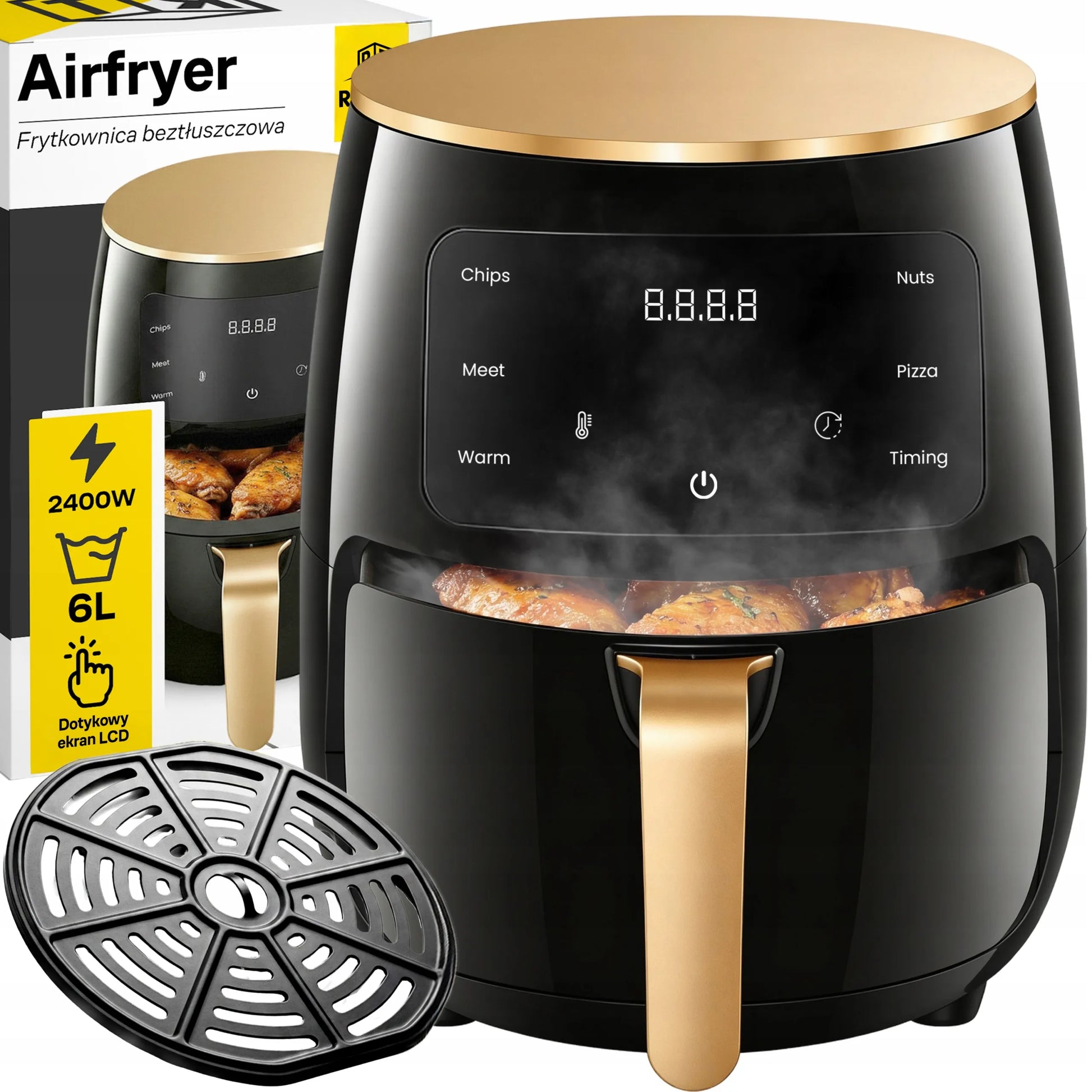 RETOO oro gruzdintuvė 2400W galinga Air Fryer 6L orkaitė
