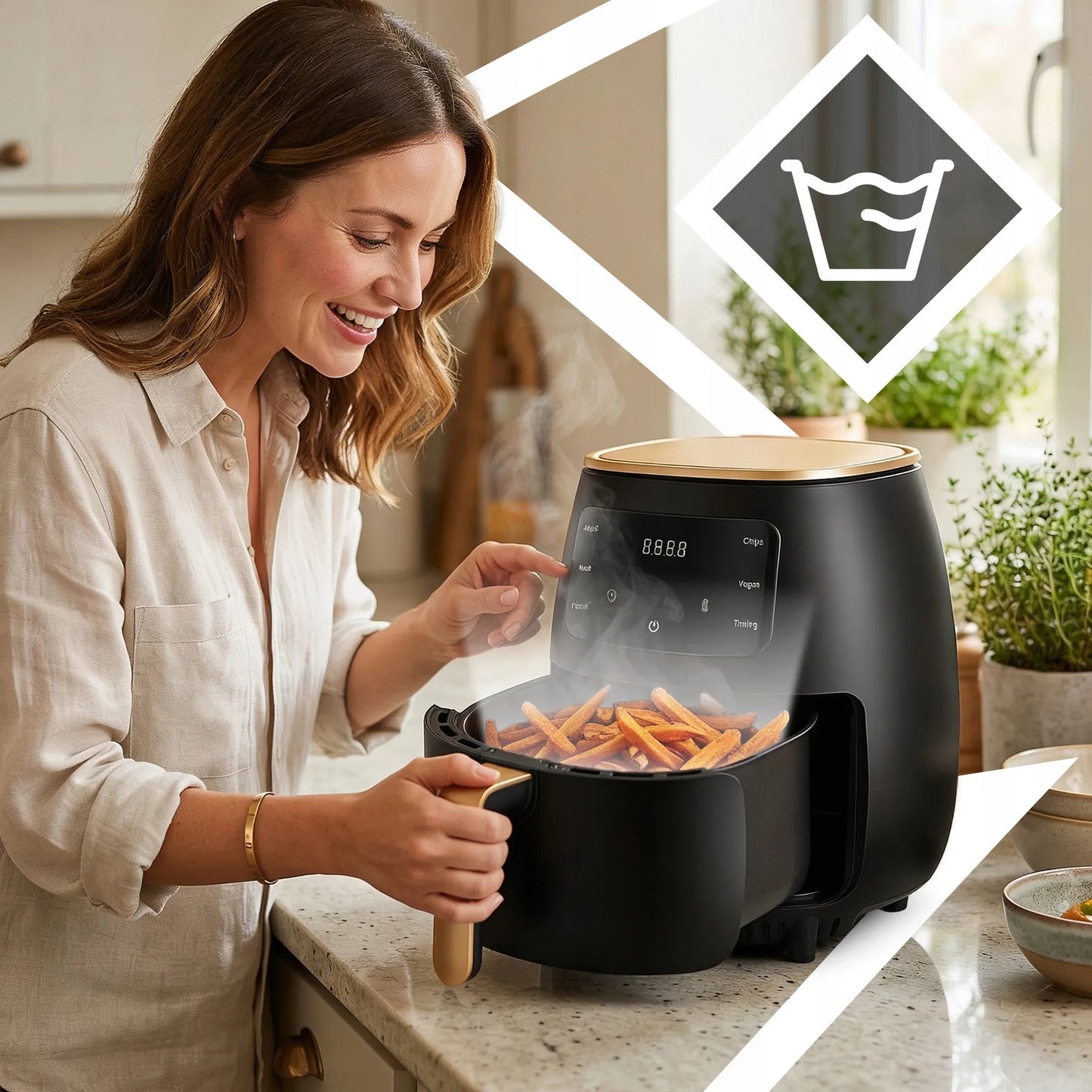 RETOO oro gruzdintuvė 2400W galinga Air Fryer 6L orkaitė