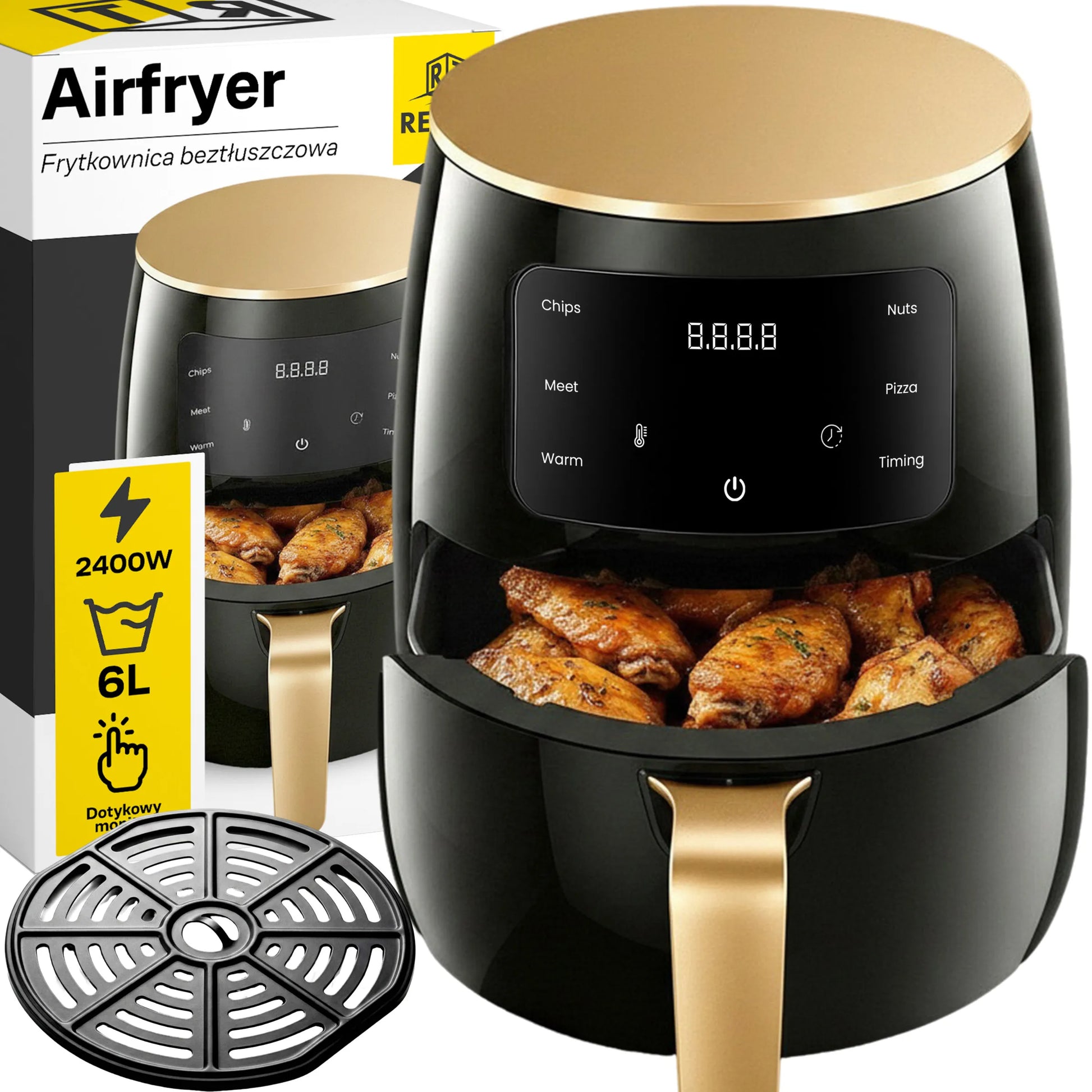 RETOO oro gruzdintuvė 2400W galinga Air Fryer 6L orkaitė