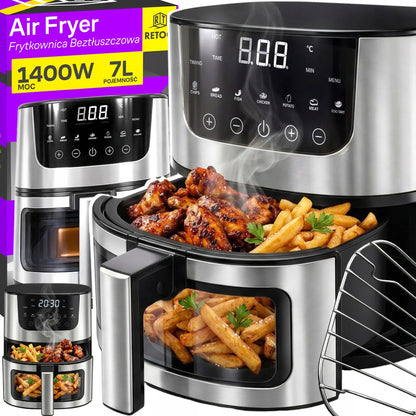 RETOO R-OR1353 7L 1500W beztukė gruzdintuvė (Air Fryer) su 7 gaminimo režimais