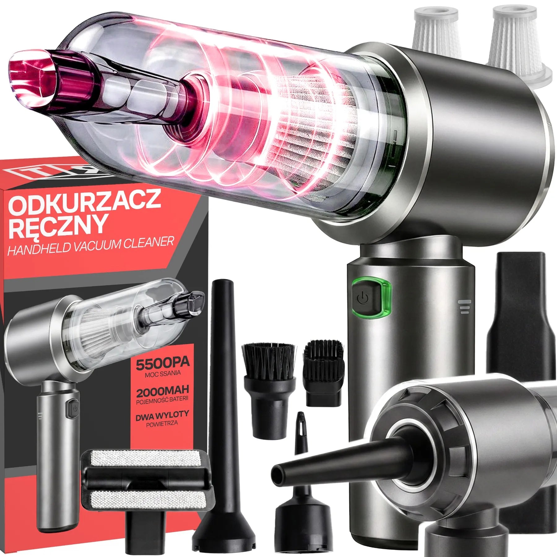 RETOO rankinis belaidis automobilinis dulkių siurblys, 3-in-1, 120 W