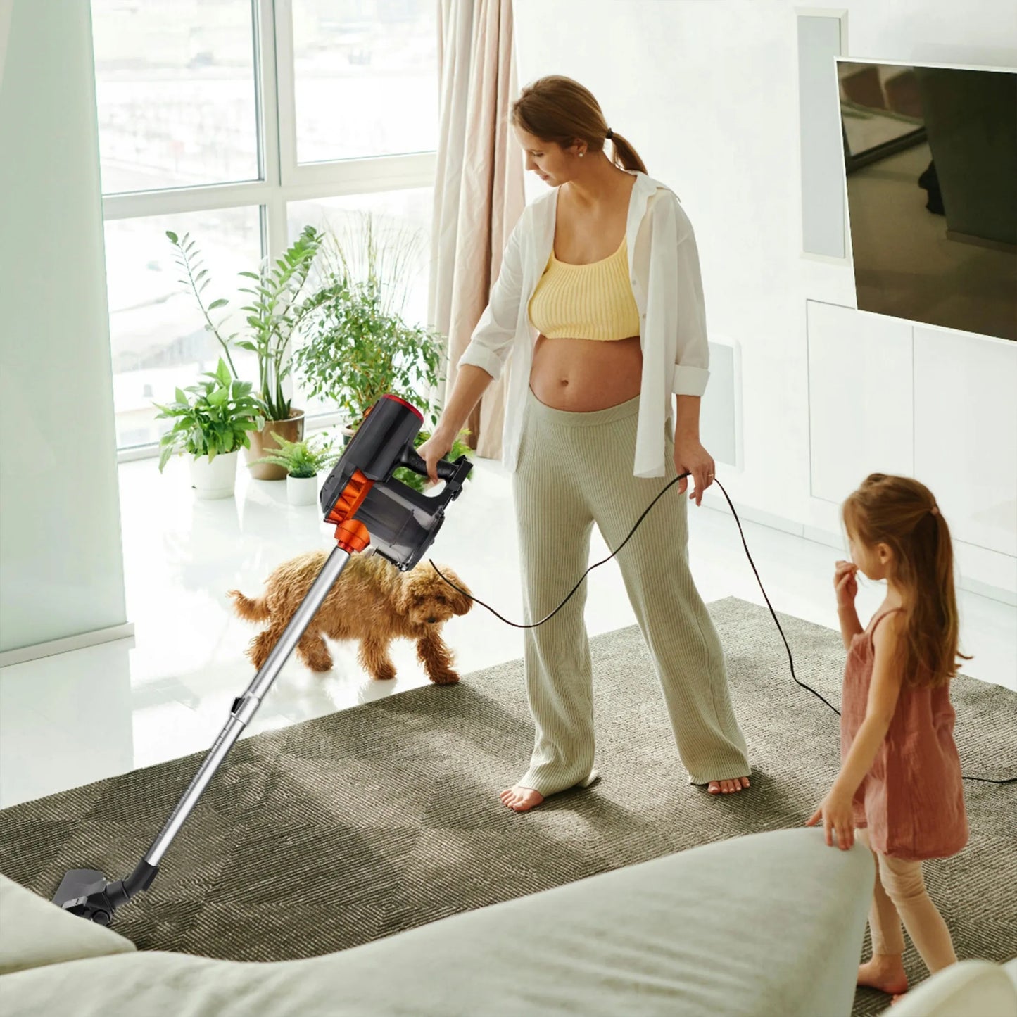 RETOO vertikalus rankinis cikloninis dulkių siurblys be maišelio, 650W, 5 viename, 5m