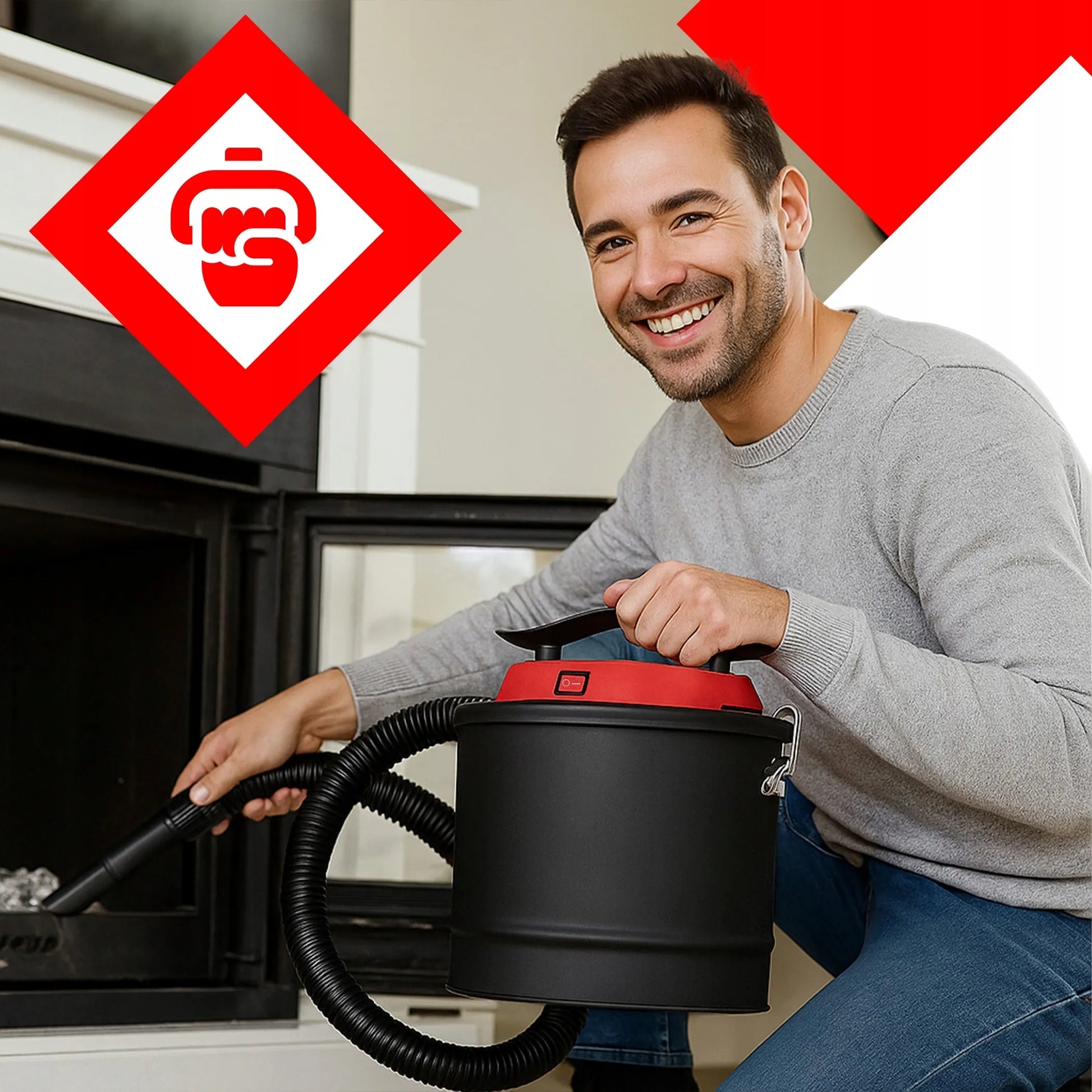 RETOO židinio dulkių siurblys pelenams 10L + filtras ir pirštinės