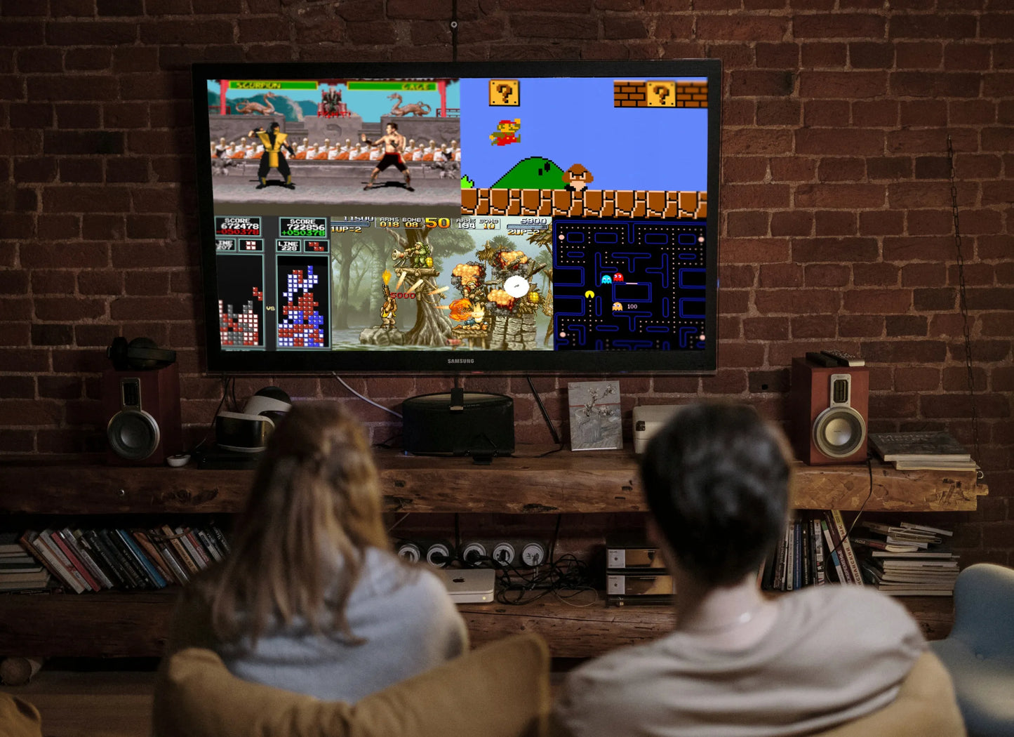 RETRO TV žaidimų konsolė, 2 pulteliai, pistoletas, 620 žaidimų