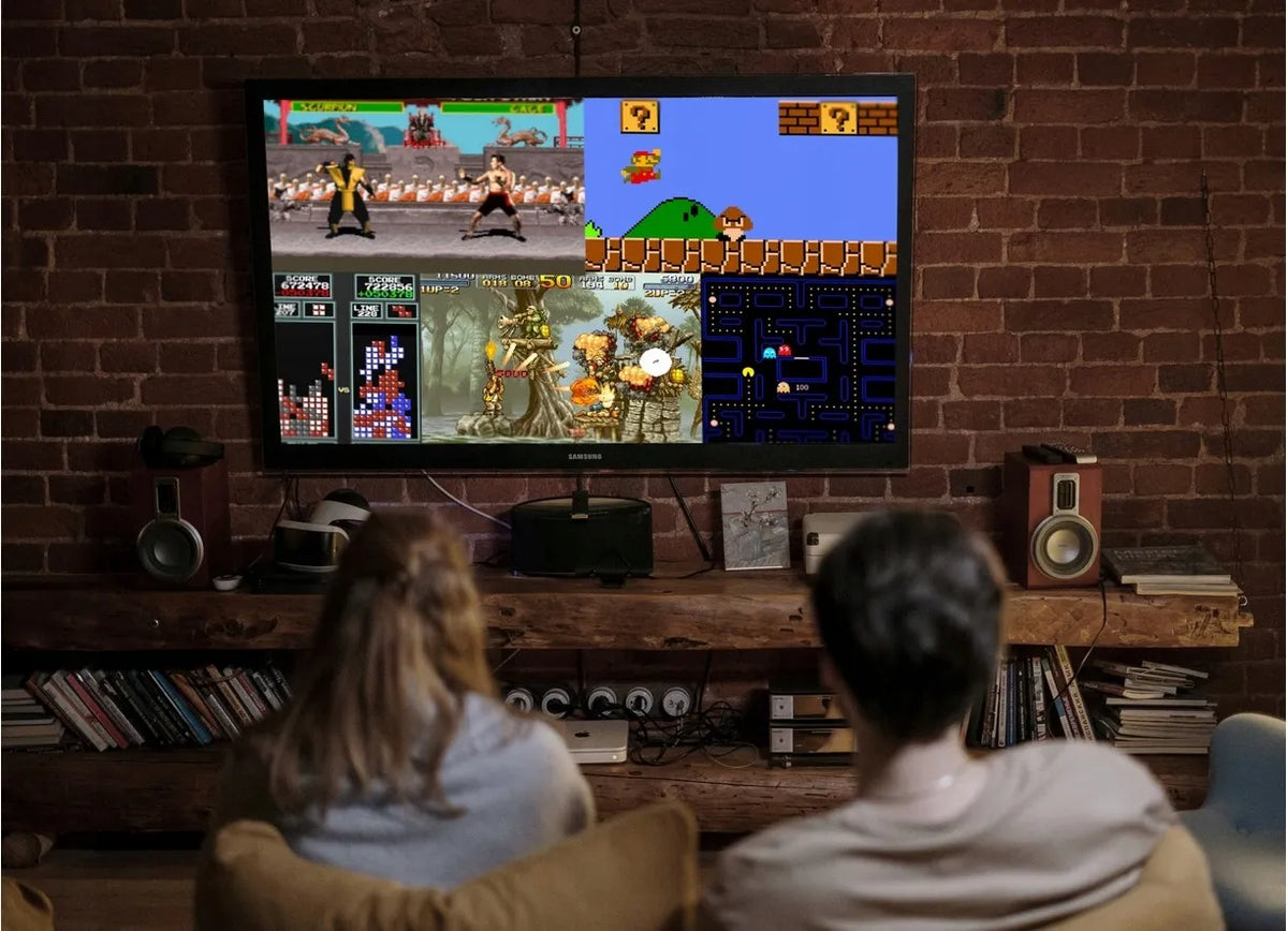 RETRO TV žaidimų konsolė, 2 pulteliai, pistoletas, 620 žaidimų