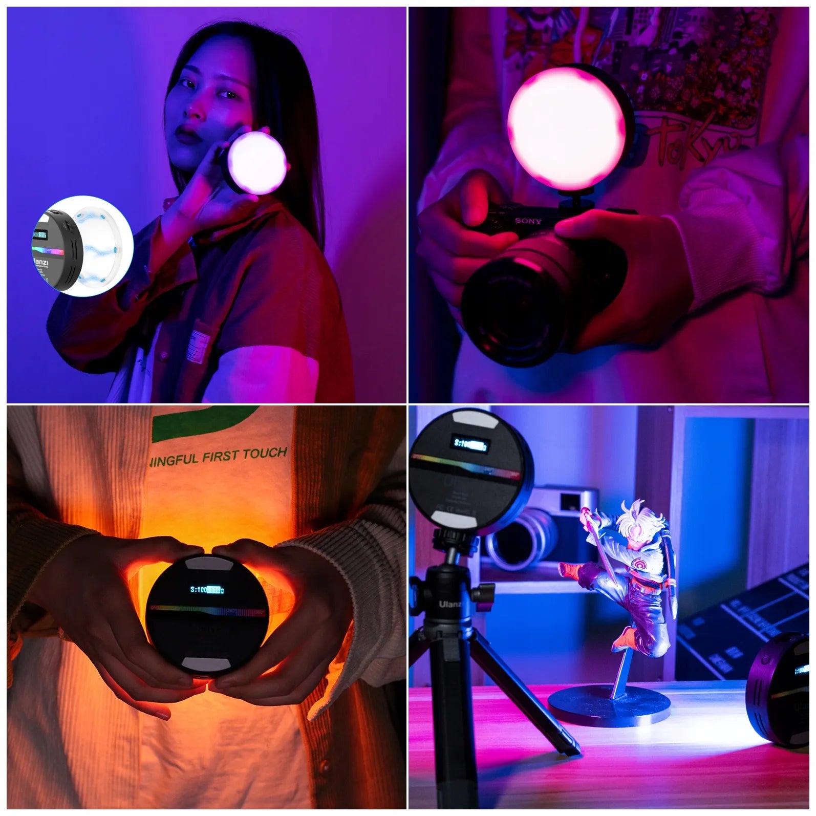 RGB LED lempa Ulanzi R66 CRI95+ 2000mAh akumuliatorius
