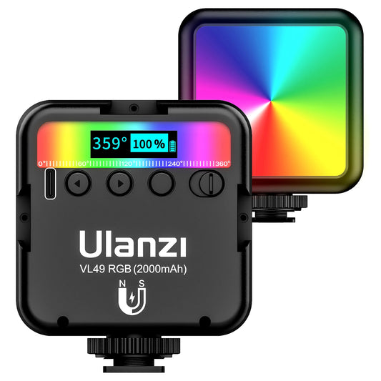 RGB LED nuolatinio apšvietimo lempa 2000mAh vlogams ir fotografijai