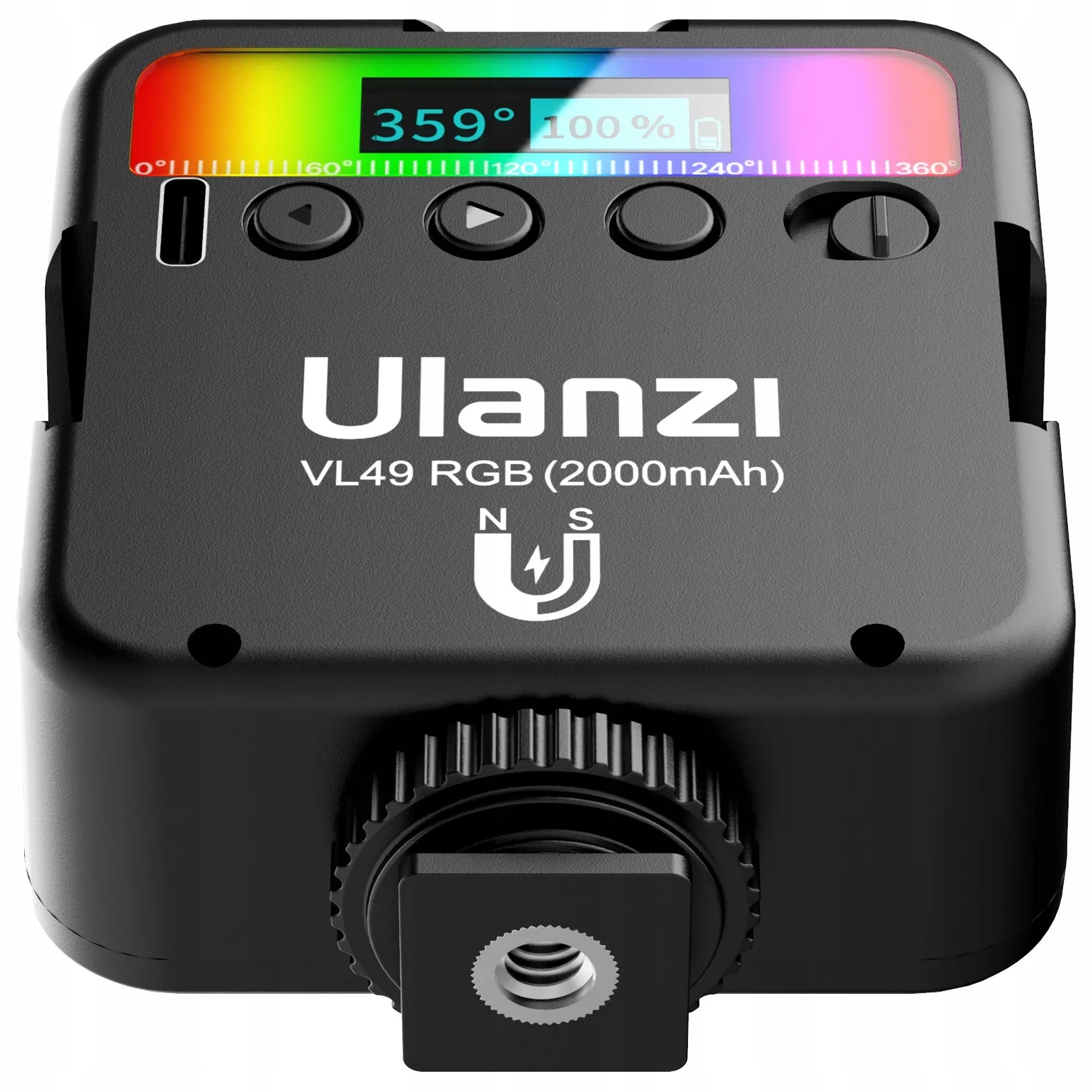 RGB LED nuolatinio apšvietimo lempa 2000mAh vlogams ir fotografijai
