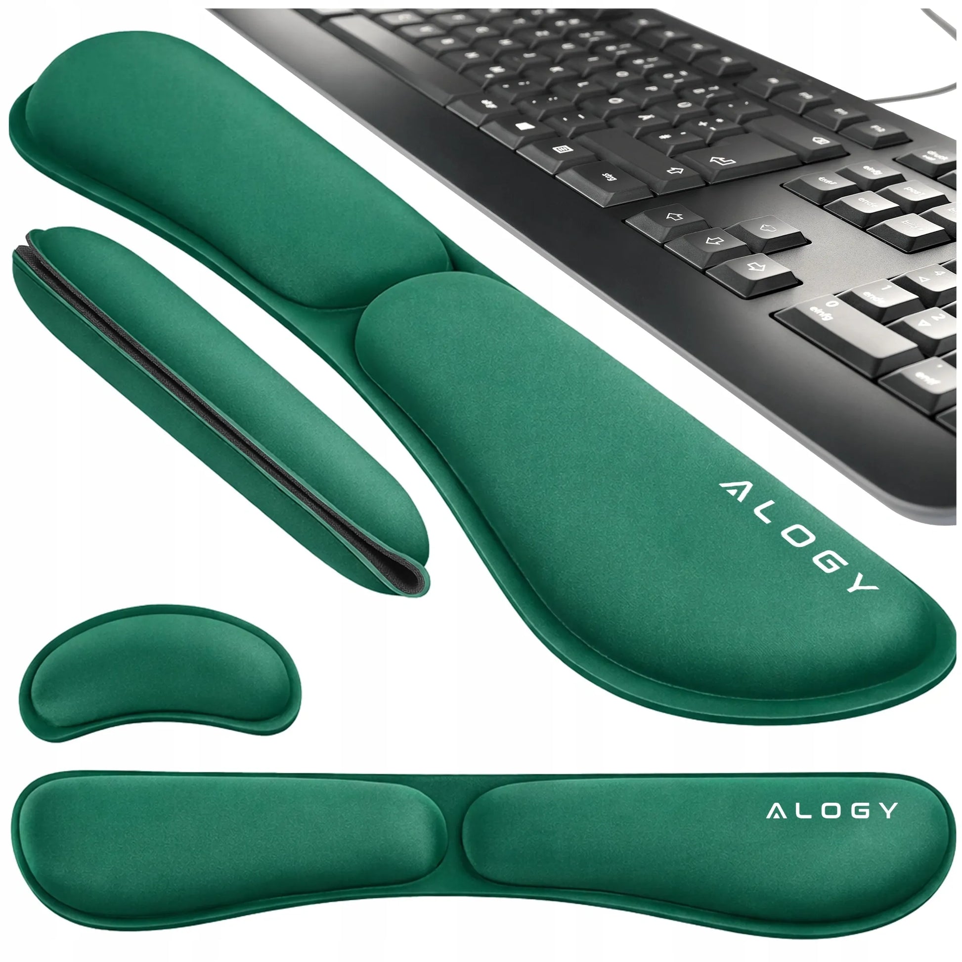 Riešo atramos klaviatūrai ir pelei Alogy Memory Foam stalui