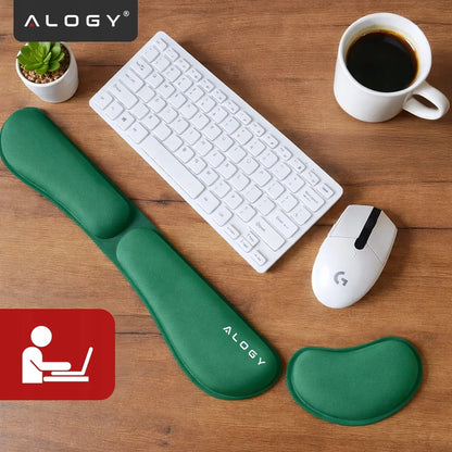 Riešo atramos klaviatūrai ir pelei Alogy Memory Foam stalui