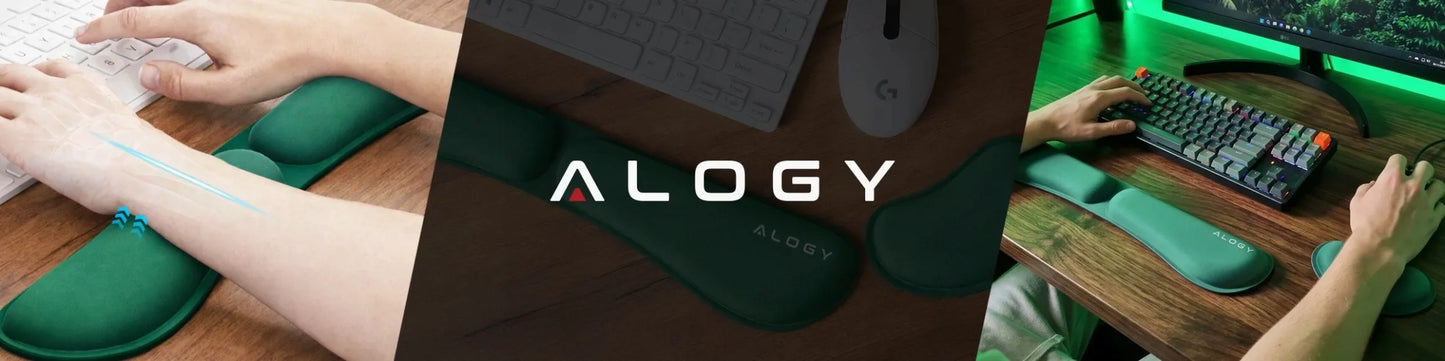 Riešo atramos klaviatūrai ir pelei Alogy Memory Foam stalui