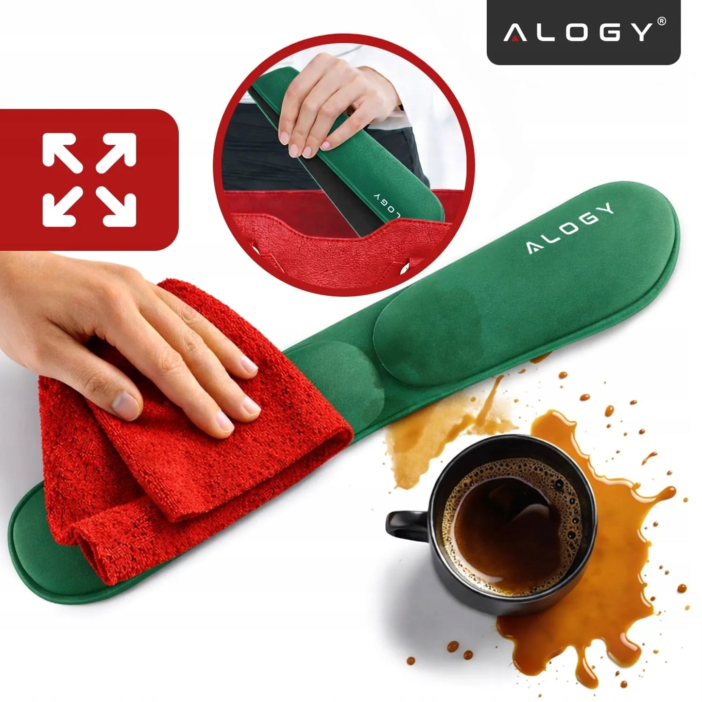 Riešo atramos klaviatūrai ir pelei Alogy Memory Foam stalui