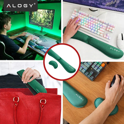 Riešo atramos klaviatūrai ir pelei Alogy Memory Foam stalui