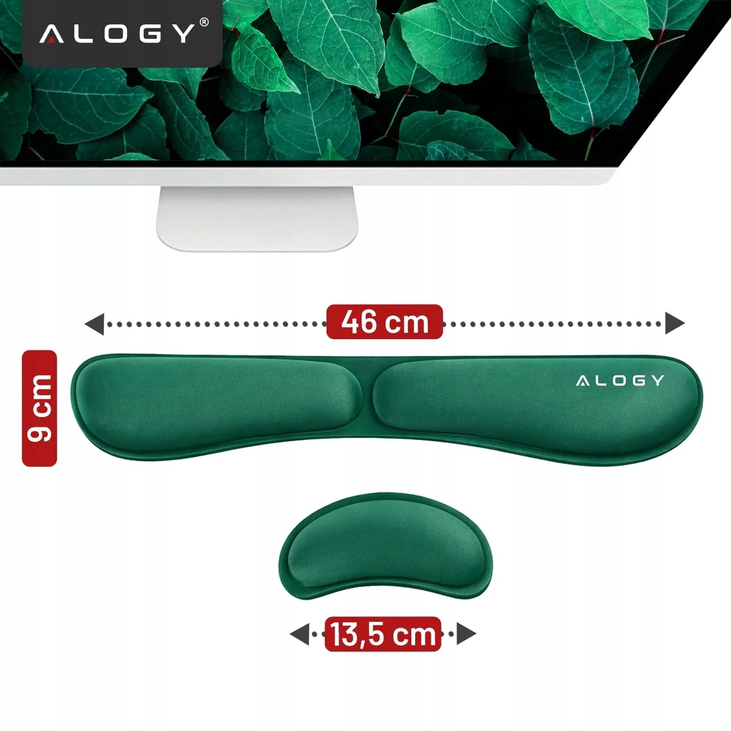 Riešo atramos klaviatūrai ir pelei Alogy Memory Foam stalui