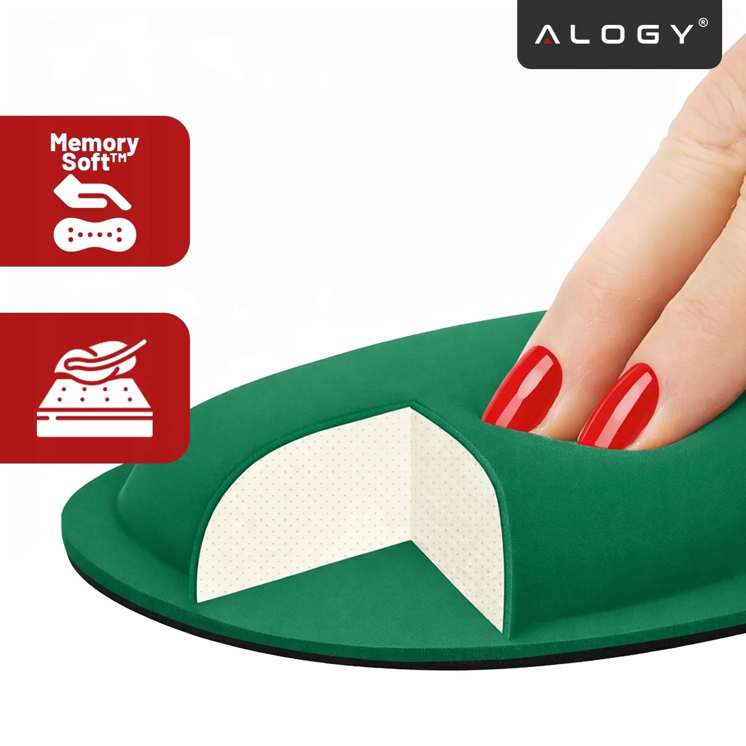 Riešo atramos klaviatūrai ir pelei Alogy Memory Foam stalui