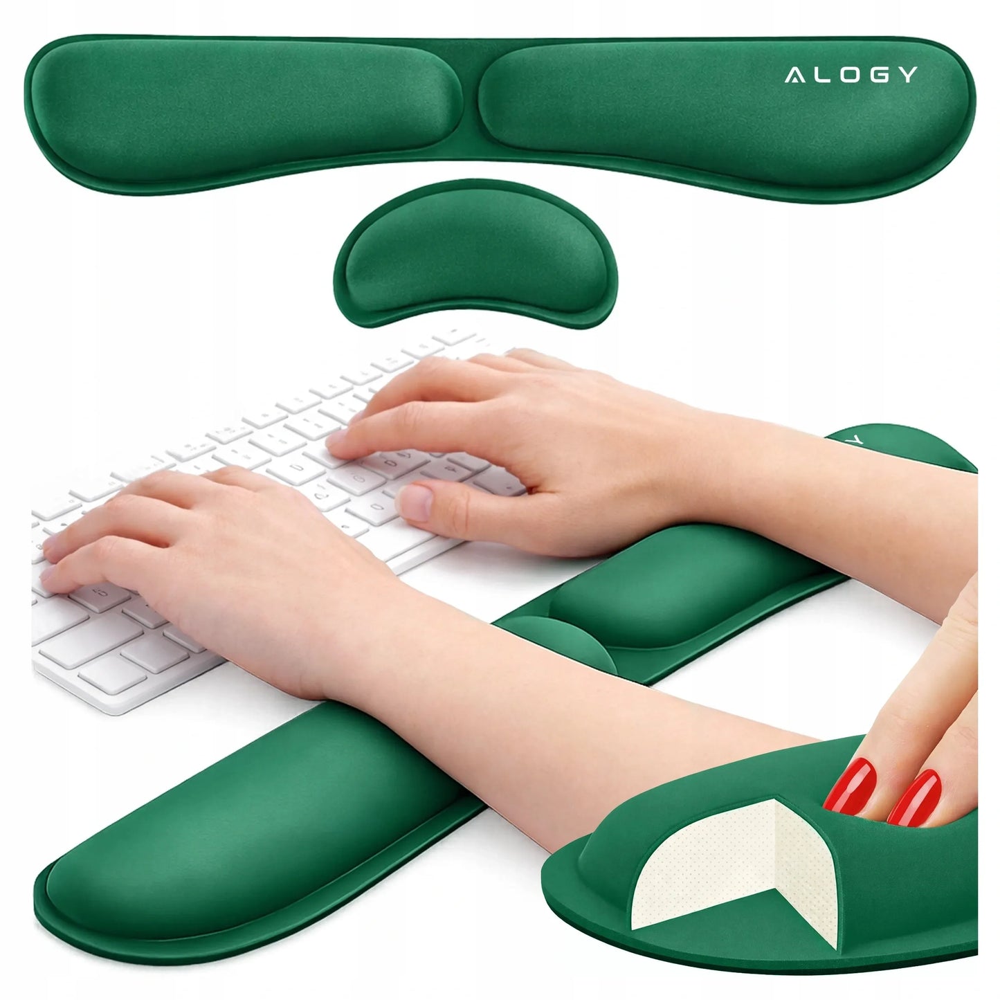 Riešo atramos klaviatūrai ir pelei Alogy Memory Foam stalui