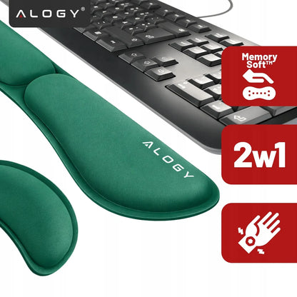 Riešo atramos klaviatūrai ir pelei Alogy Memory Foam stalui