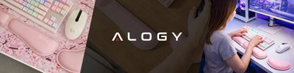 Riešo atramos klaviatūrai ir pelei, „Memory Foam“ putos, stalui, rožinė