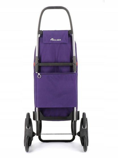 „Rolser I-Max MF 6L“ sulankstomas violetinis pirkinių vežimėlis, 6 ratai, skirtas laiptams