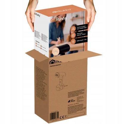 Ruhhy Mysti 2000 W juodas drabužių garintuvas su jutikliniu ekranu, 300 ml